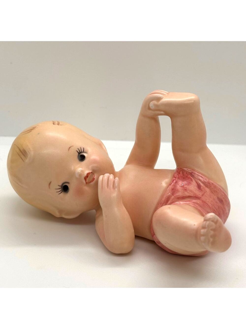 Vintage 1960's Napco Piano Baby, Baby Playing with Foot, #50 of 144, Figurine